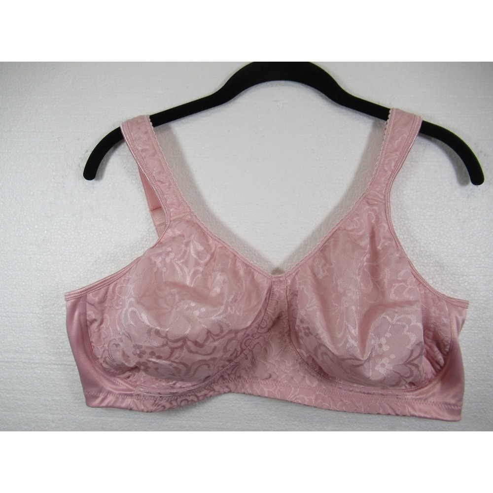 Playtex 18-Hour Ultimate Lift and Support Bra 44DD Pink Wireless Satin 4745